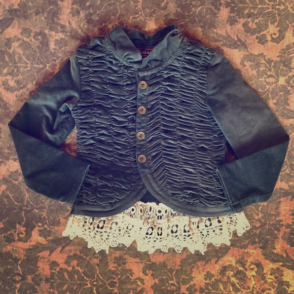 New Mustard Pie Alice Jacket in slate blue - Picture 1 of 7